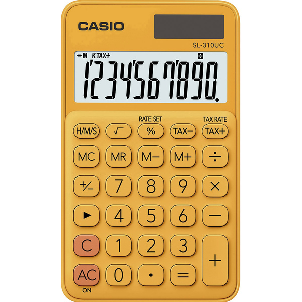 Casio SL-310UC-RG Taschenrechner Orange Display (Stellen): 10solarbetrieben, batteriebetrieben (B x H x T) 70 x 8 x 118mm