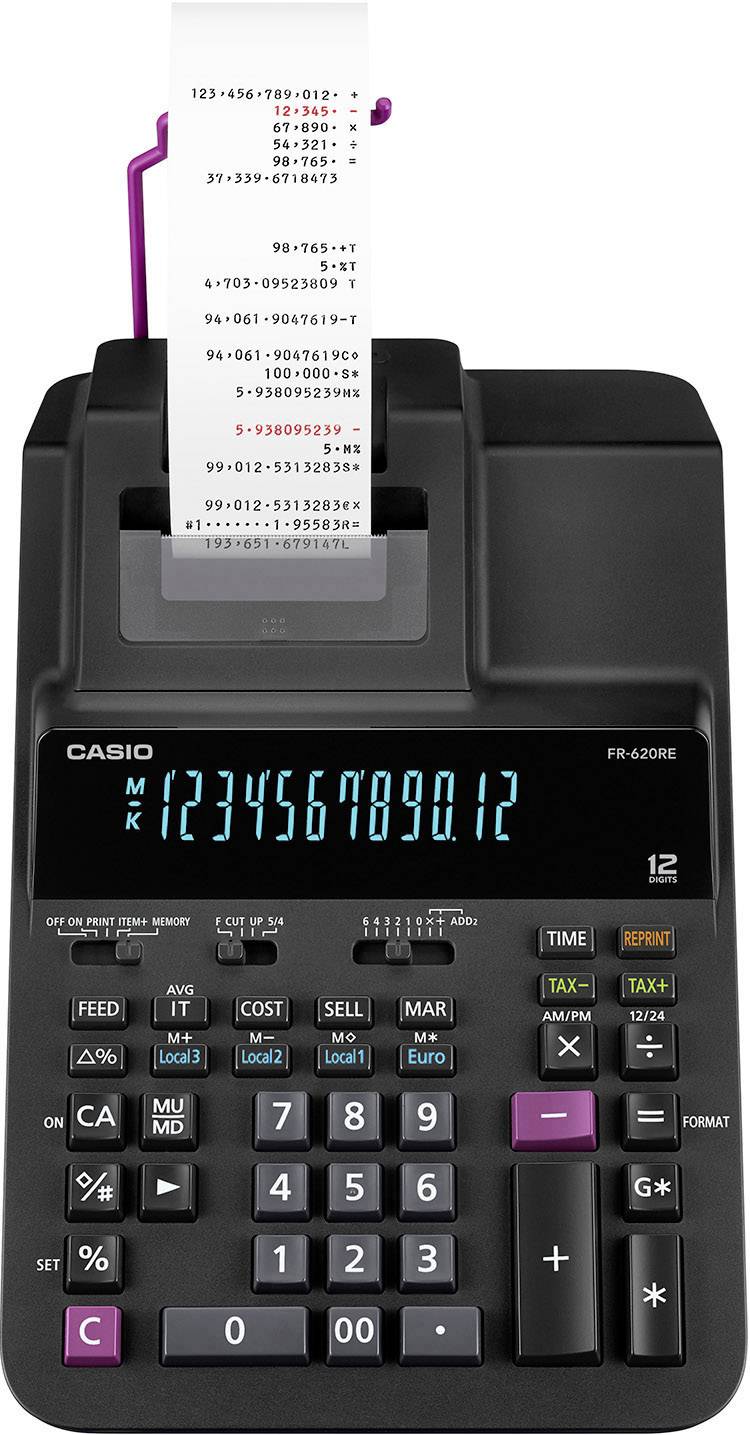 Casio FR-620RE Druckender Tischrechner Schwarz Display (Stellen): 12 netzbetrieben (B x H x T) 205 x 84 x 341mm