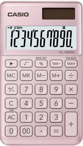 Casio SL-1000SC Taschenrechner Rosa Display (Stellen): 10 solarbetrieben, batteriebetrieben
