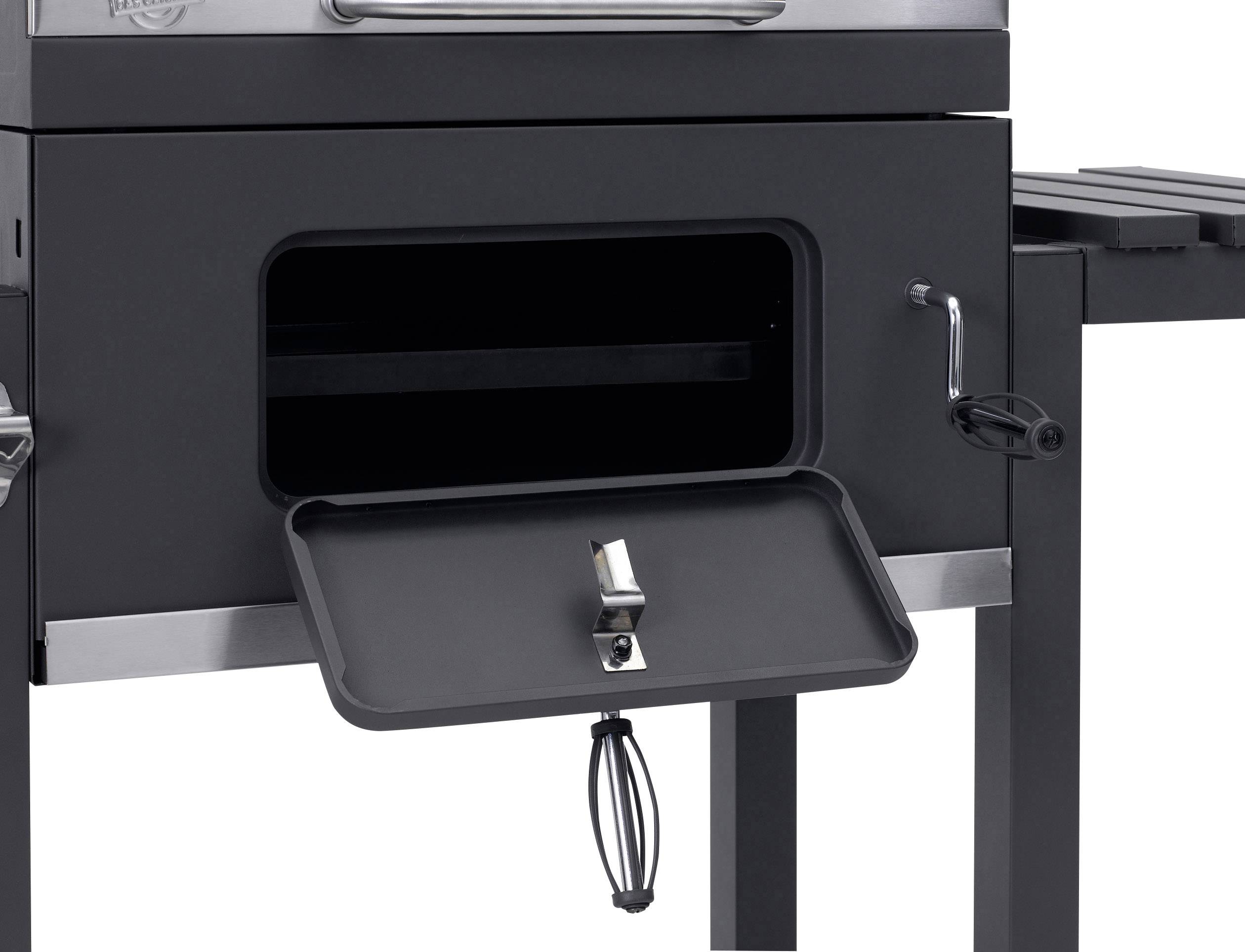 tepro Garten Toronto Click Grillwagen Holzkohle-Grill Thermometer im Deckel Schwarz, Edelstahl