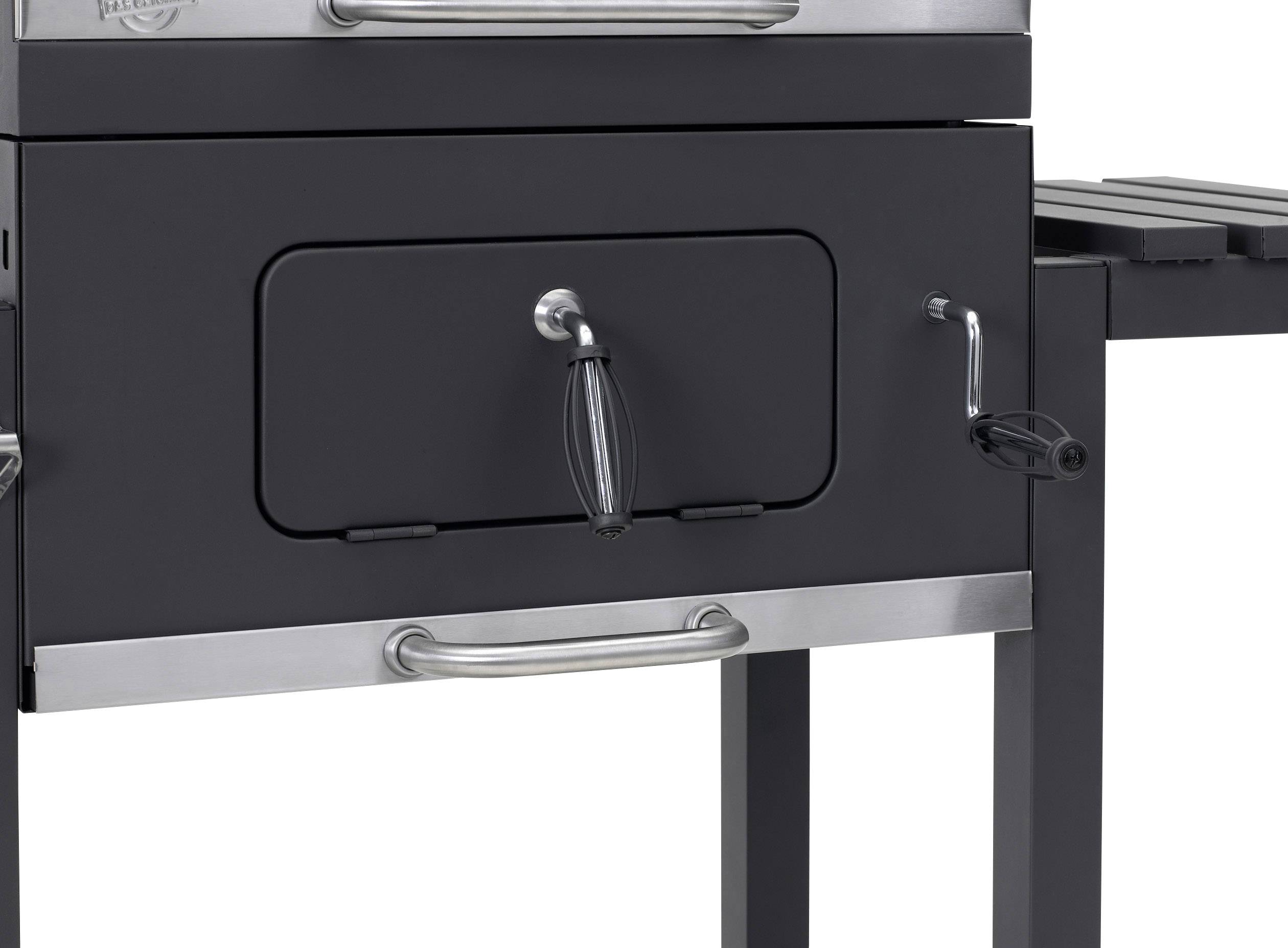tepro Garten Toronto Click Grillwagen Holzkohle-Grill Thermometer im Deckel Schwarz, Edelstahl