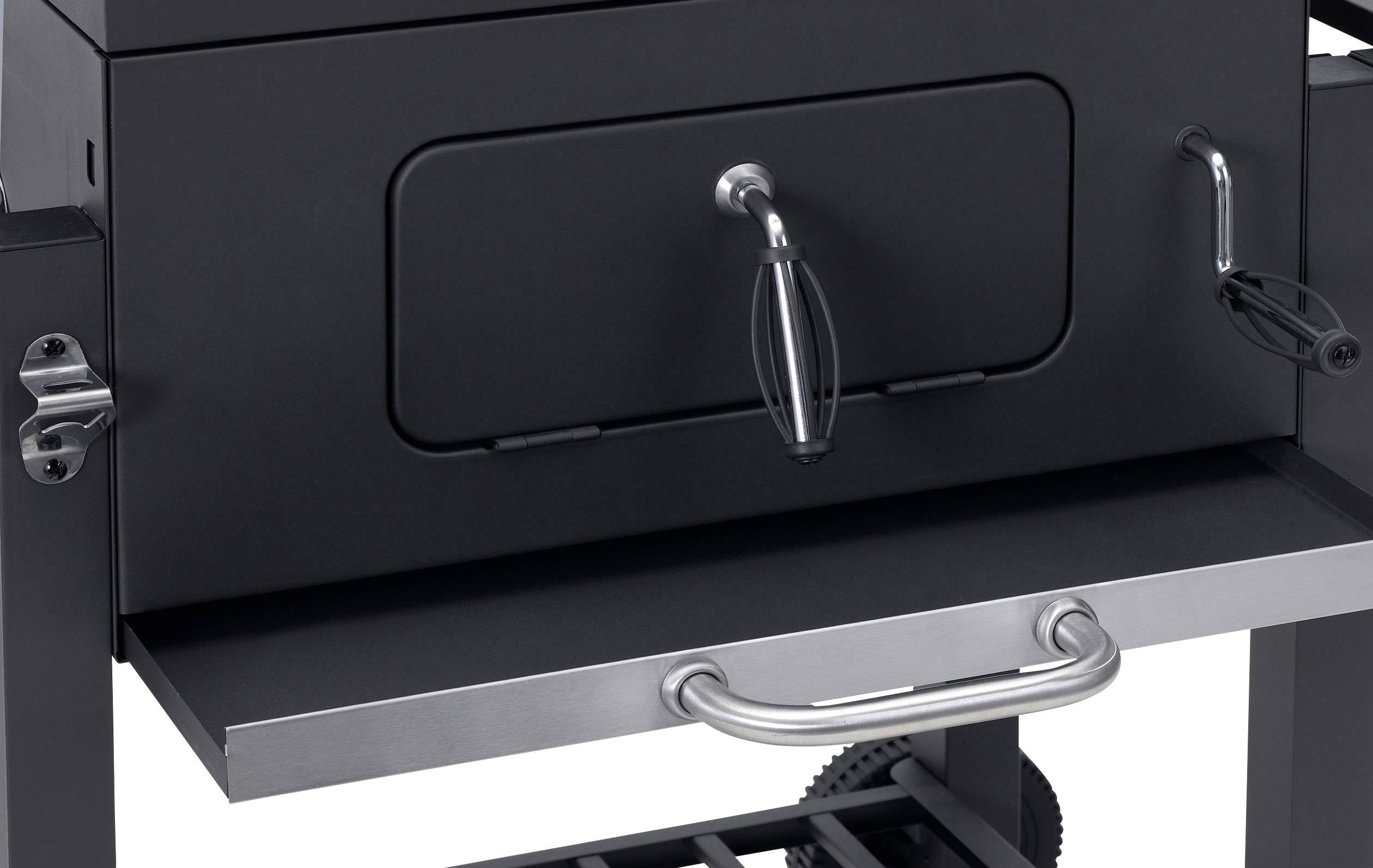 tepro Garten Toronto Click Grillwagen Holzkohle-Grill Thermometer im Deckel Schwarz, Edelstahl