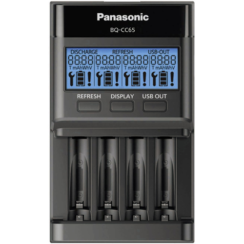 Panasonic BQ-CC65 Chargeur de piles rondes NiMH LR03 (AAA), LR6 (AA)