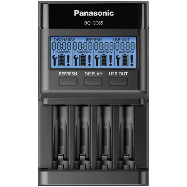 Panasonic BQ-CC65 Rundzellen-Ladegerät NiMH Micro (AAA), Mignon (AA) Panasonic BQ-CC65 Rundzellen-Ladegerät NiMH Micro (AAA), Mignon (AA)
