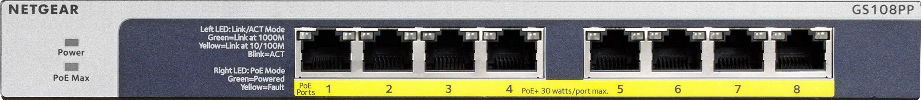 NETGEAR GS108PP Netzwerk Switch 8 Port PoEFunktion voelkner