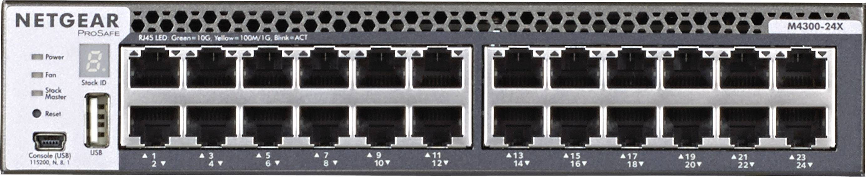 NETGEAR M4300-24X - Switch - L3 - managed - 24 x 10 Gigabit Ethernet + 4 x 10 Gigabit SFP+, gemeinsam genutzt