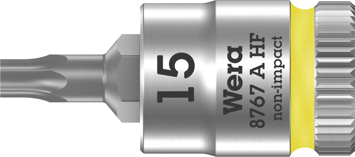 Bitschlüssel mit schräger Verzahnung, Größe 15. Aufdruck: 'Wera 8767 A HF non-impact'.