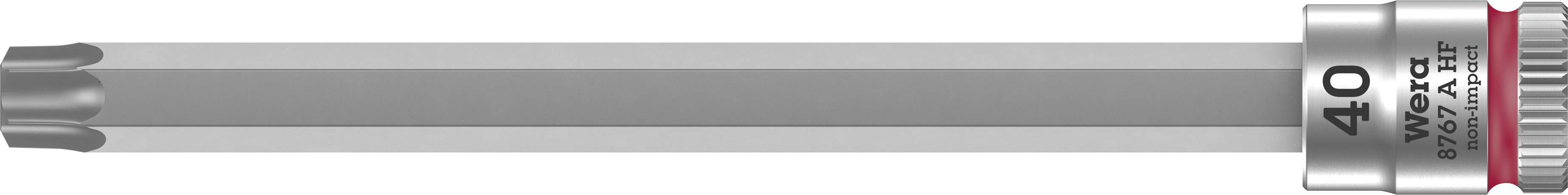 Schraubendrehereinsatz mit sechskantiger Form und Größe '40' auf silbernem Metall.