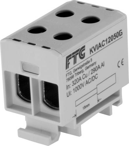 FTG Friedrich Göhringer KVIAC12050G Klemmblock Grau 1polig 50mm² 320 A, 290A Leiter-Typ = L