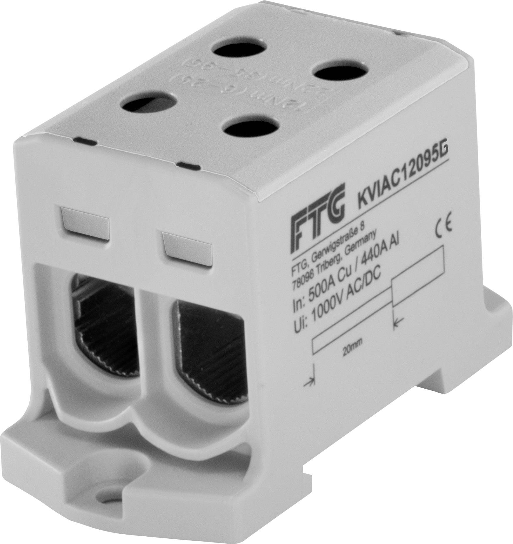 FTG Friedrich Göhringer KVIAC12095G Klemmblock Grau 1polig 95 mm² 500 A, 440 A Leiter-Typ = L