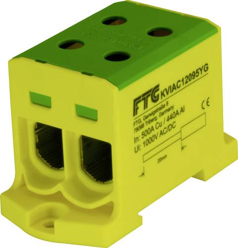 KVIAC12095YG Klemmblock Gelb, Grün 1polig 95mm² 500 A, 440A Leiter-Typ =