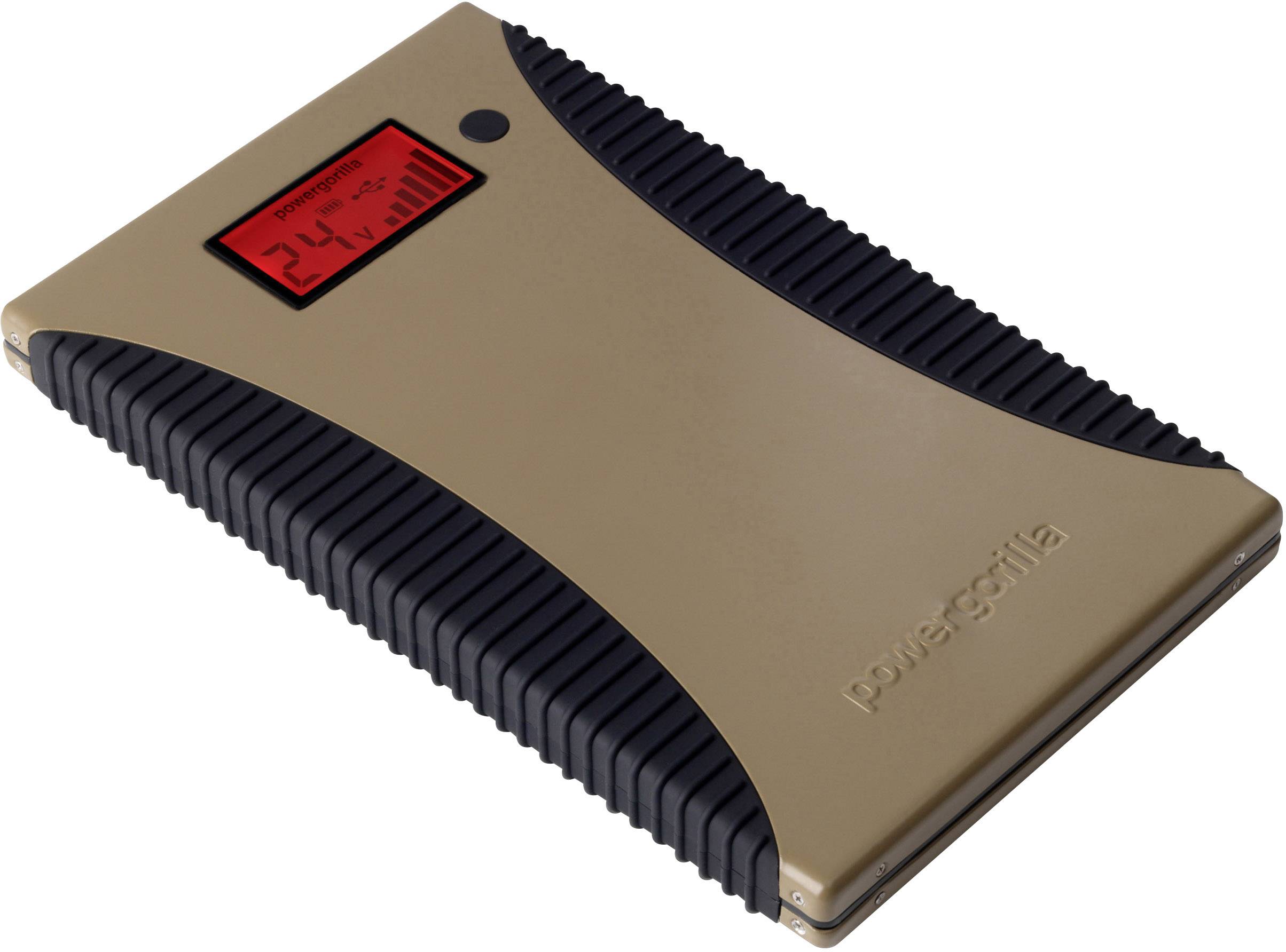 Power Traveller Powergorilla Tactical Powerbank 24000 mAh LiPo USB-A Sand Outdoor, Statusanzeige