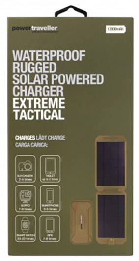 Power Traveller Powerbank Solar Extreme Tactical PTL-EXT001 TAC Solar-Powerbank Ladestrom Solarzelle 1000mA 5W 12000 mAh