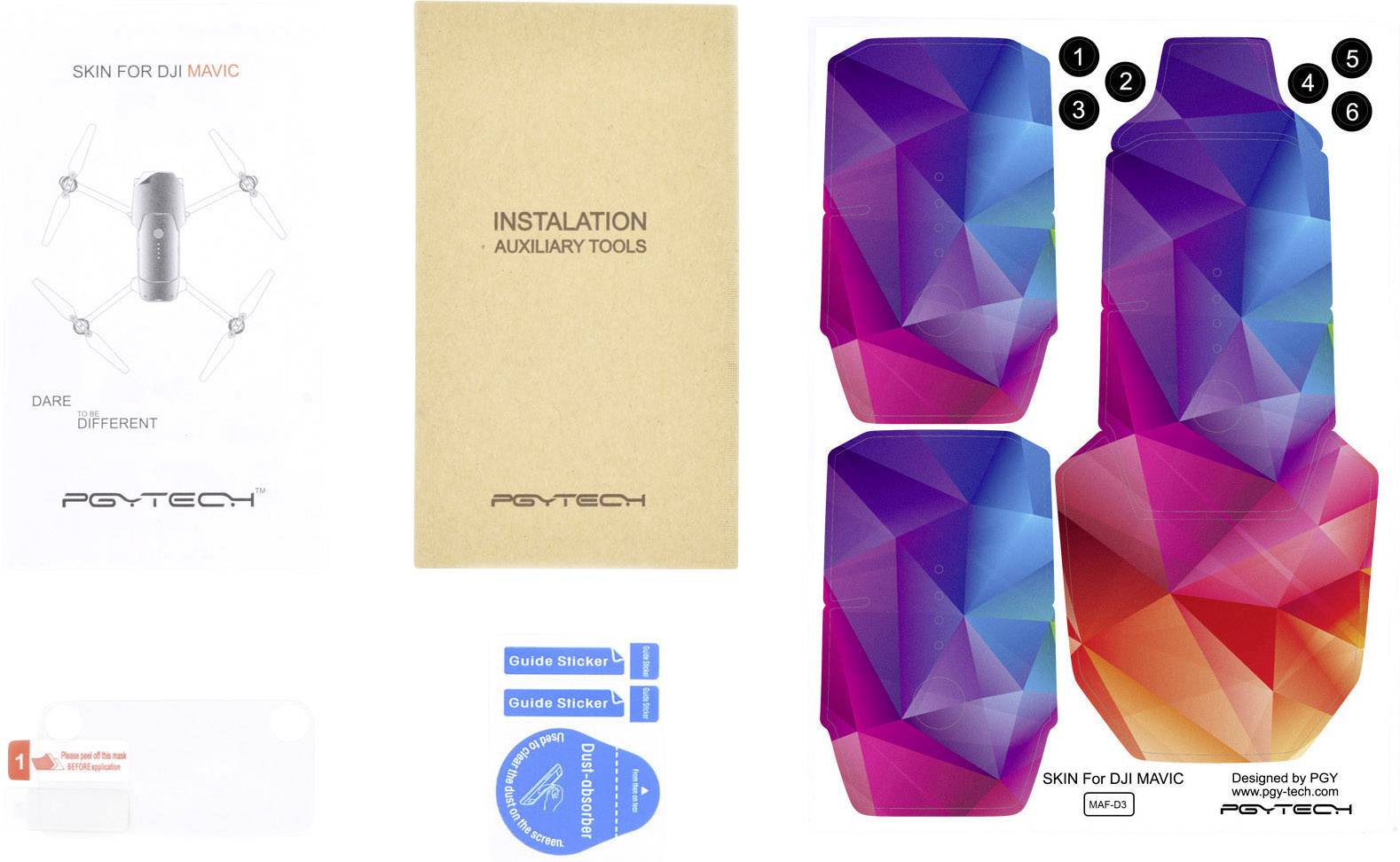 PGYTECH 'Diamond' Multicopter-Dekorfolie Passend für: DJI Mavic Pro, DJI Mavic Pro Platinum