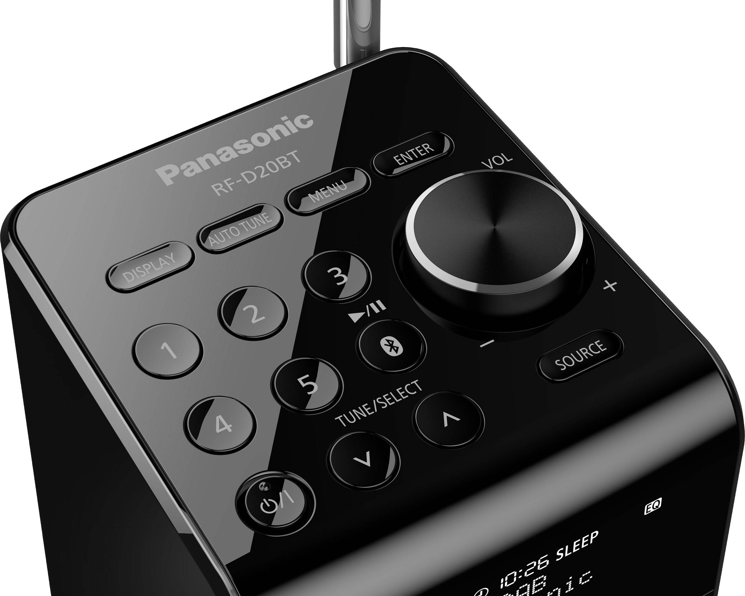 Panasonic RF-D20BTEG Radiowecker DAB+, UKW Bluetooth® spritzwassergeschützt Schwarz