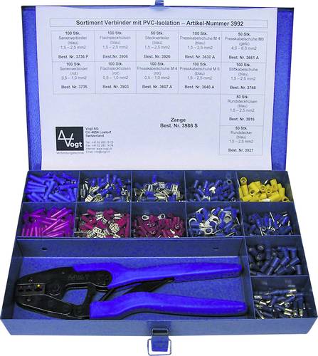 3992 Quetschverbinder-Sortiment 0.50mm² 6mm² Rot, Blau 1001St.