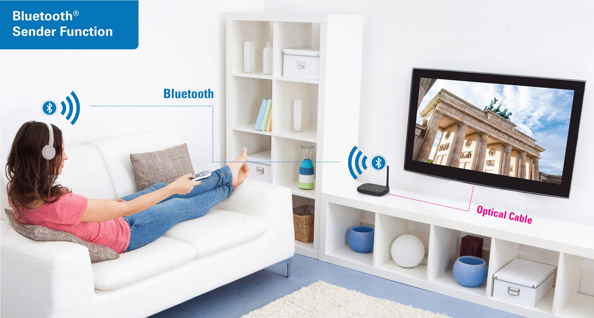 Renkforce BTHP-100 Bluetooth® Musik-Sender/Empfänger Bluetooth Version: 4.2, aptX®, SBC 100 m aptX®-Technologie