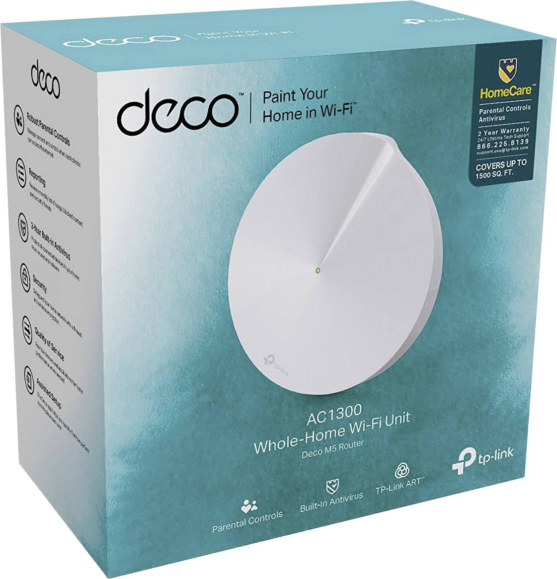 TP-LINK DECO M5(1-PACK) einzeln Mesh-Netzwerk 1300 MBit/s 2.4 GHz, 5 GHz