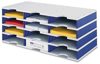 styro 268-0304.38 Grundeinheit Postsortieranlage Grau-Blau DIN C4 Anzahl der Schubfächer: 12