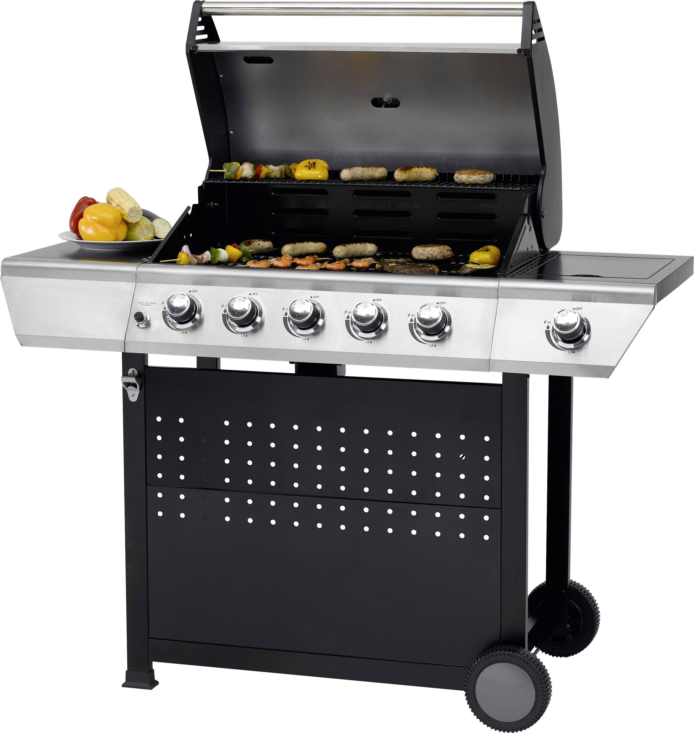 Tepro Garten Radcliff Grillwagen Gas-Grill 5 Brenner Schwarz, Edelstahl