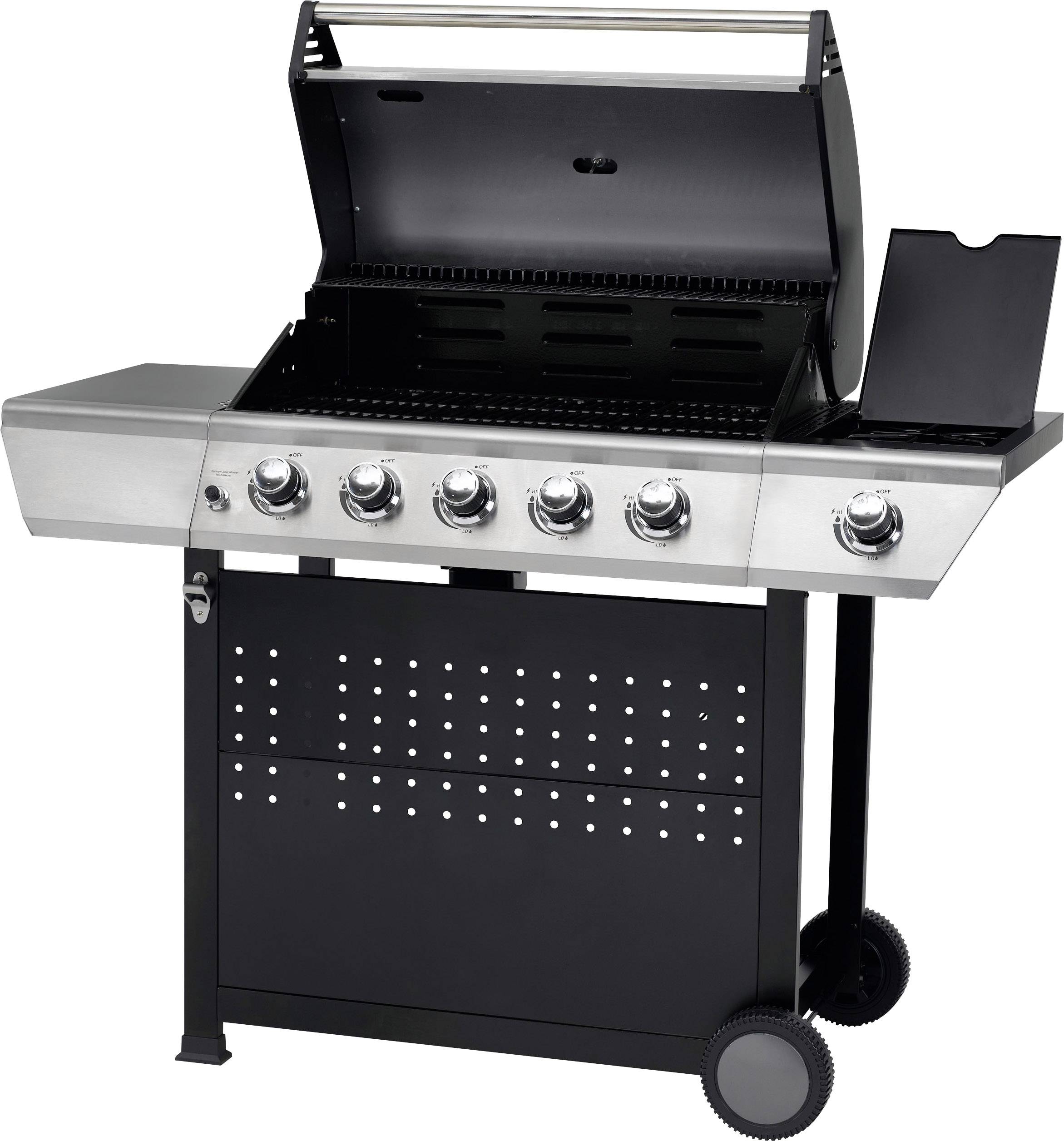 Tepro Garten Radcliff Grillwagen Gas-Grill 5 Brenner Schwarz, Edelstahl
