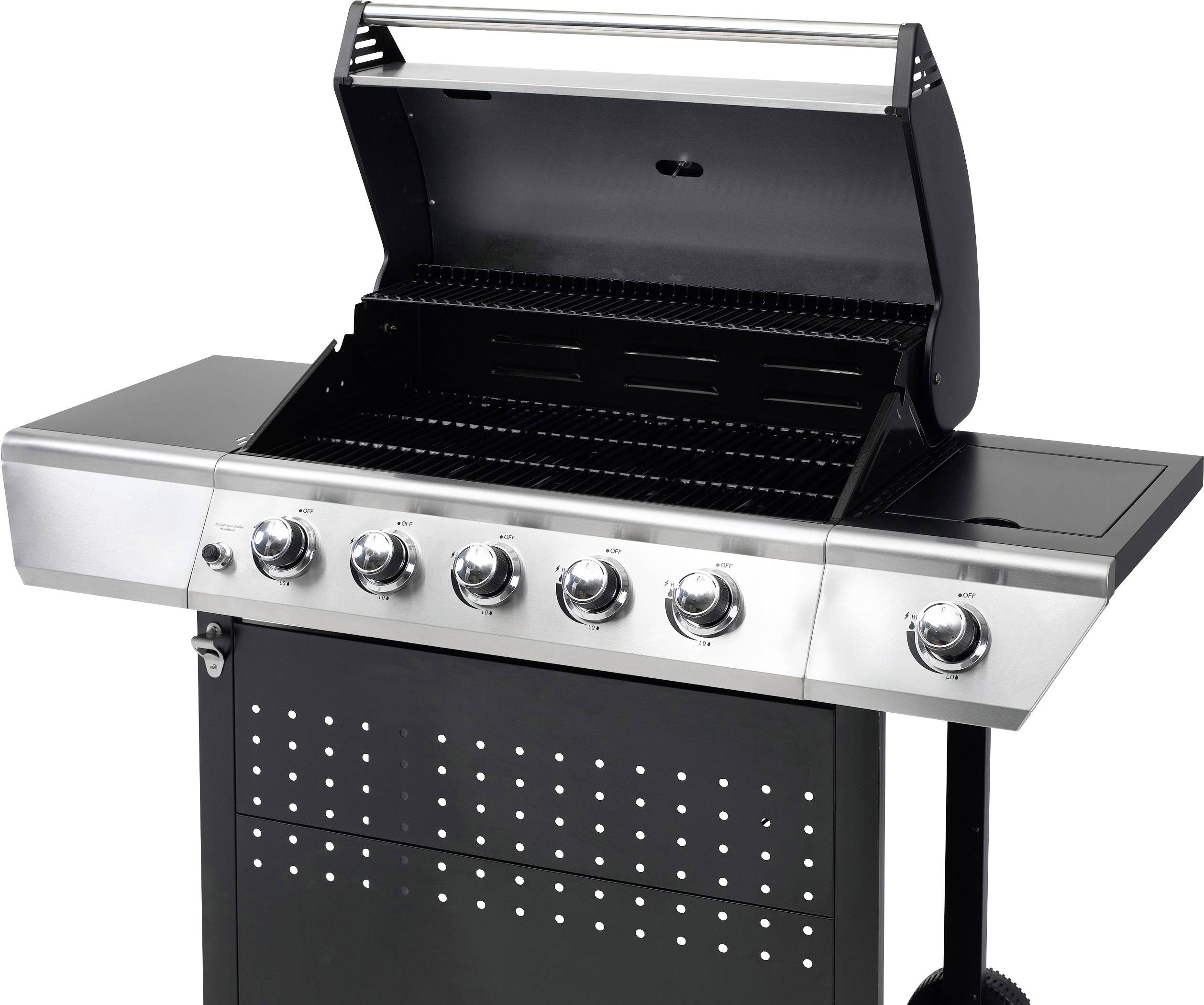 Tepro Garten Radcliff Grillwagen Gas-Grill 5 Brenner Schwarz, Edelstahl