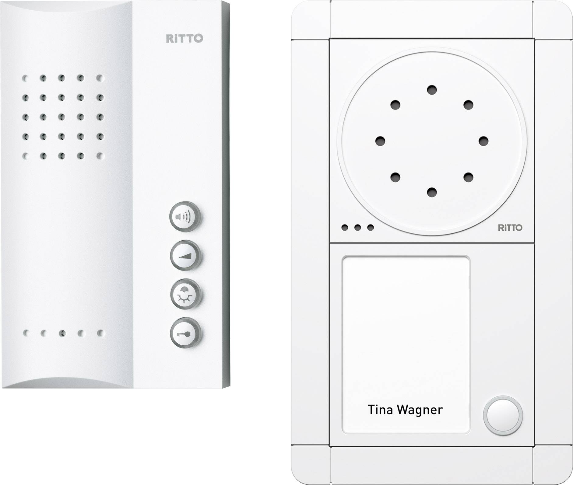Ritto by Schneider RGE1891370 Türsprechanlage Kabelgebunden Komplett-Set 1 Familienhaus Weiß