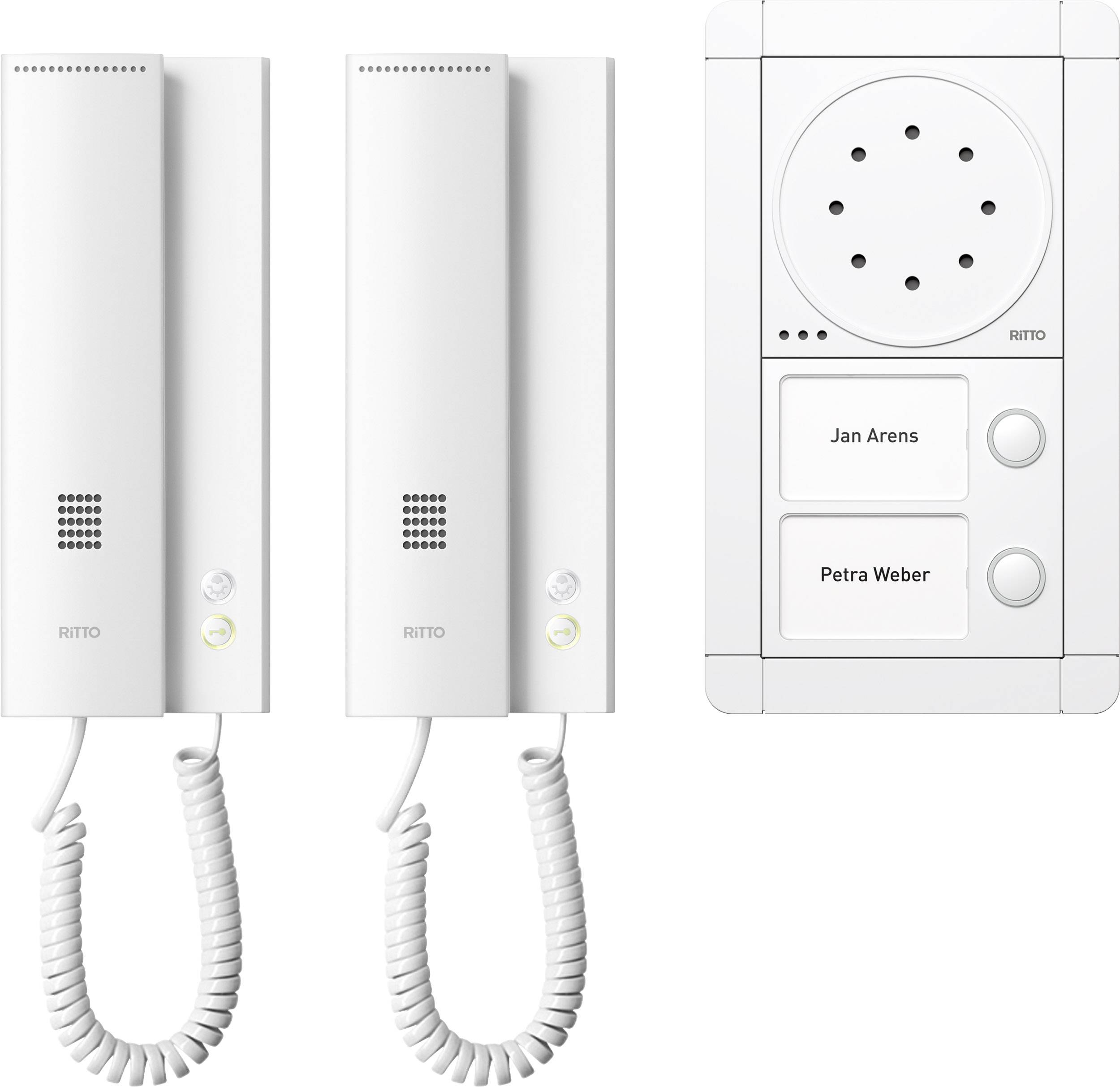 Ritto by Schneider 1891270 Türsprechanlage Kabelgebunden Komplett-Set 2 Familienhaus Weiß