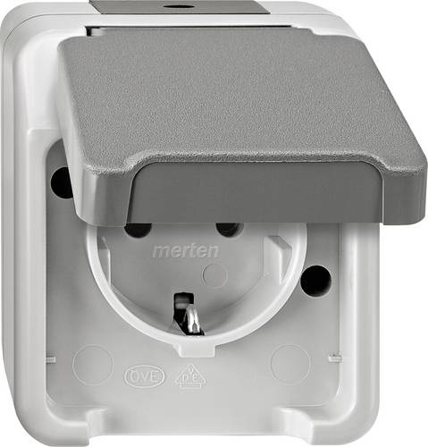 Merten 1fach Feuchtraum-Schalterprogramm Komplett Schutzkontakt-Steckdose mit Klappdeckel AQUASTAR L
