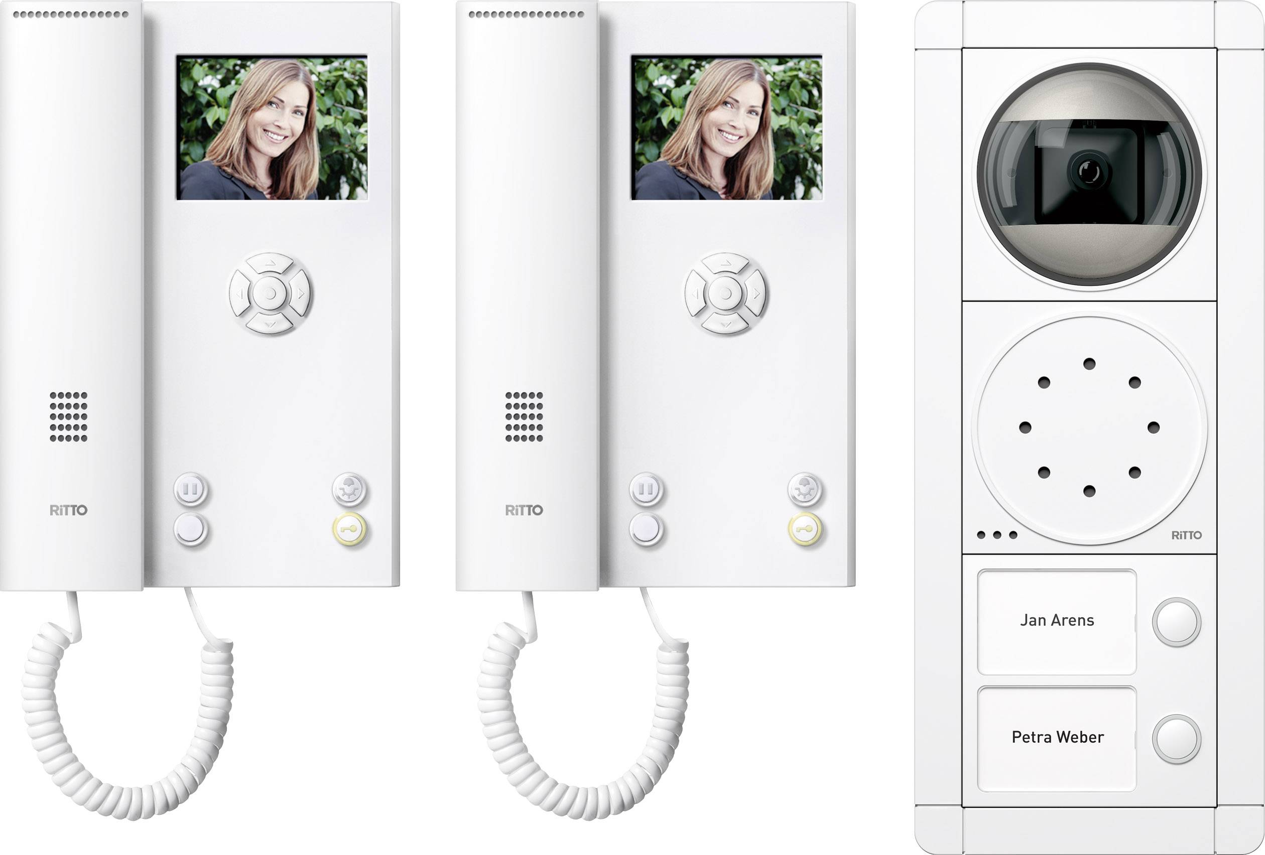 Ritto by Schneider RGE1892270 Video-Türsprechanlage Kabelgebunden Komplett-Set 2 Familienhaus Weiß