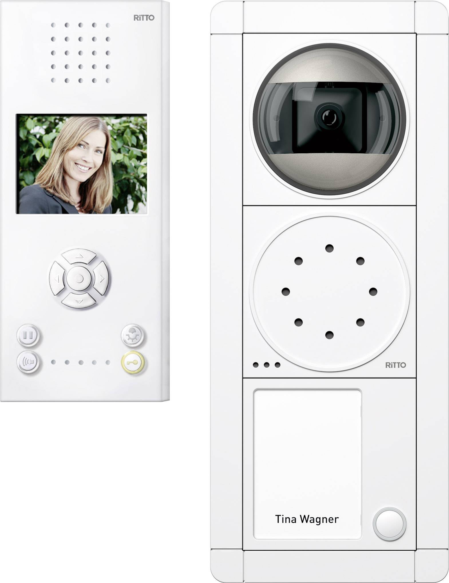 Ritto by Schneider RGE1892370 Video-Türsprechanlage Kabelgebunden Komplett-Set 1 Familienhaus Weiß
