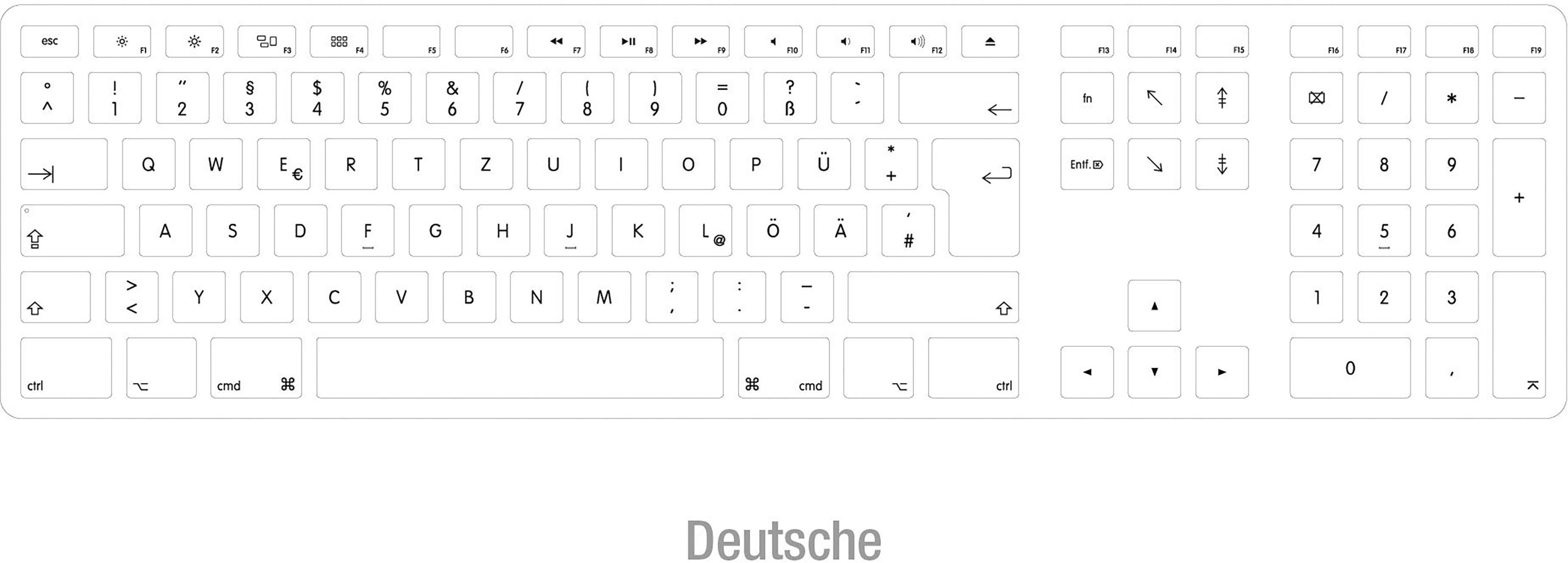 Matias MT1003AL USB Tastatur Deutsch, QWERTZ, Mac Aluminium USB-Anschluss