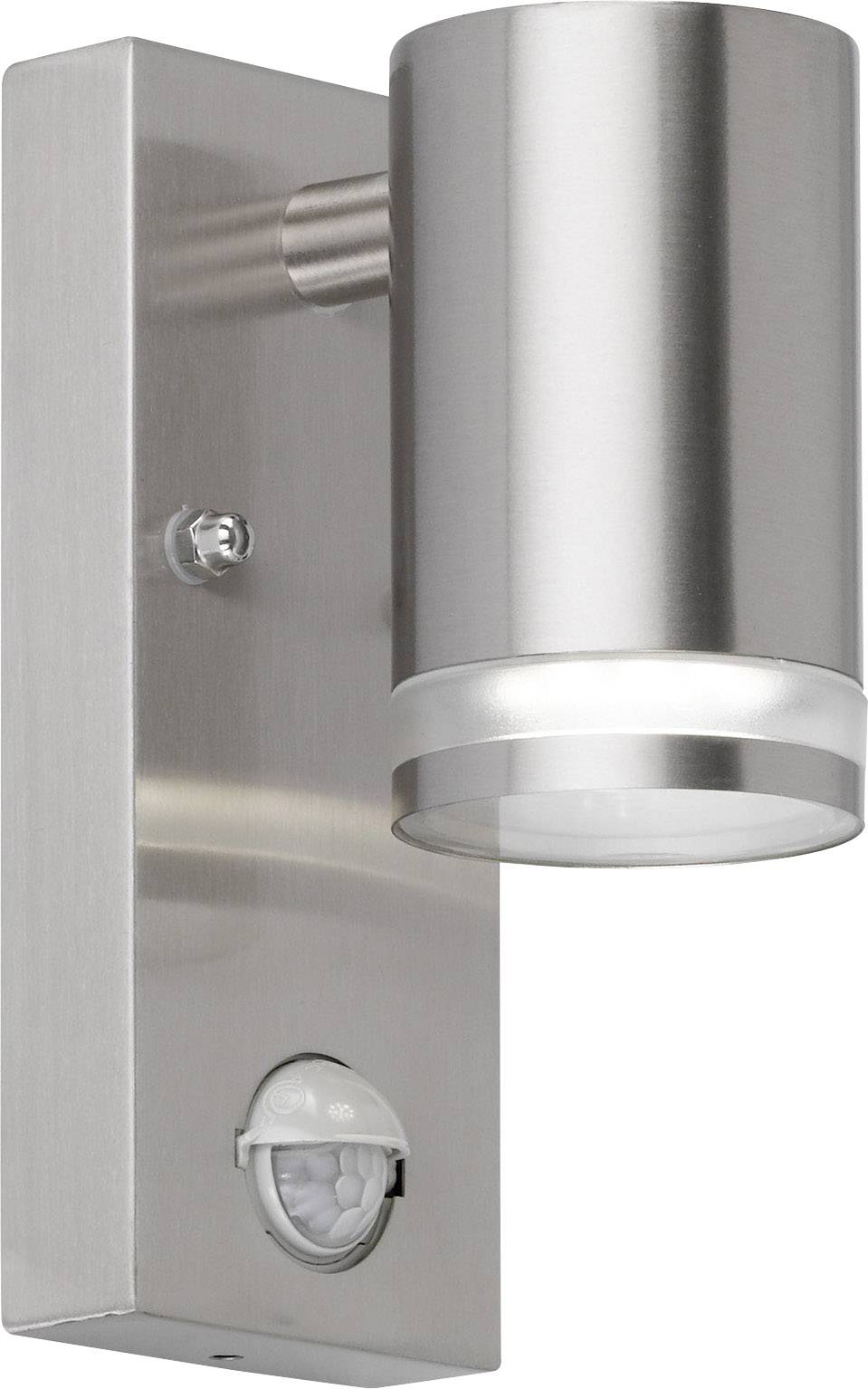 WOFI Gentara 4011.01.97.7000 Außenwandleuchte mit Bewegungsmelder LED GU10 11W Edelstahl (gebürstet)