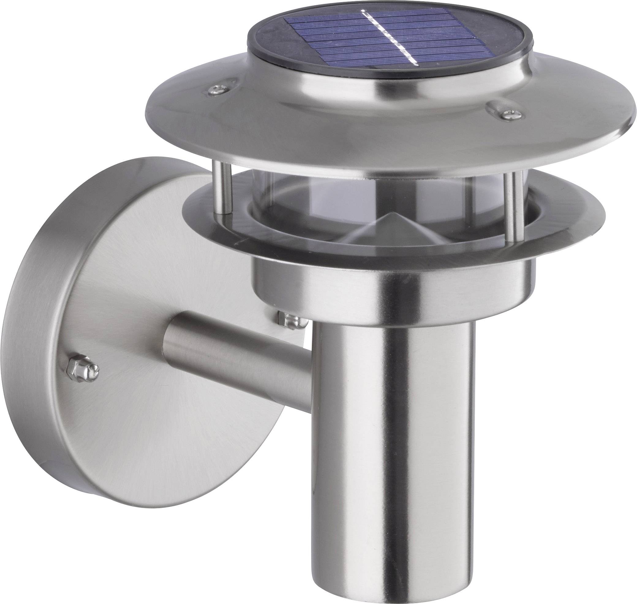 WOFI Salina 4048.01.97.7000 Solar-Außenwandleuchte 0.6 W Tageslichtweiß Edelstahl (gebürstet)
