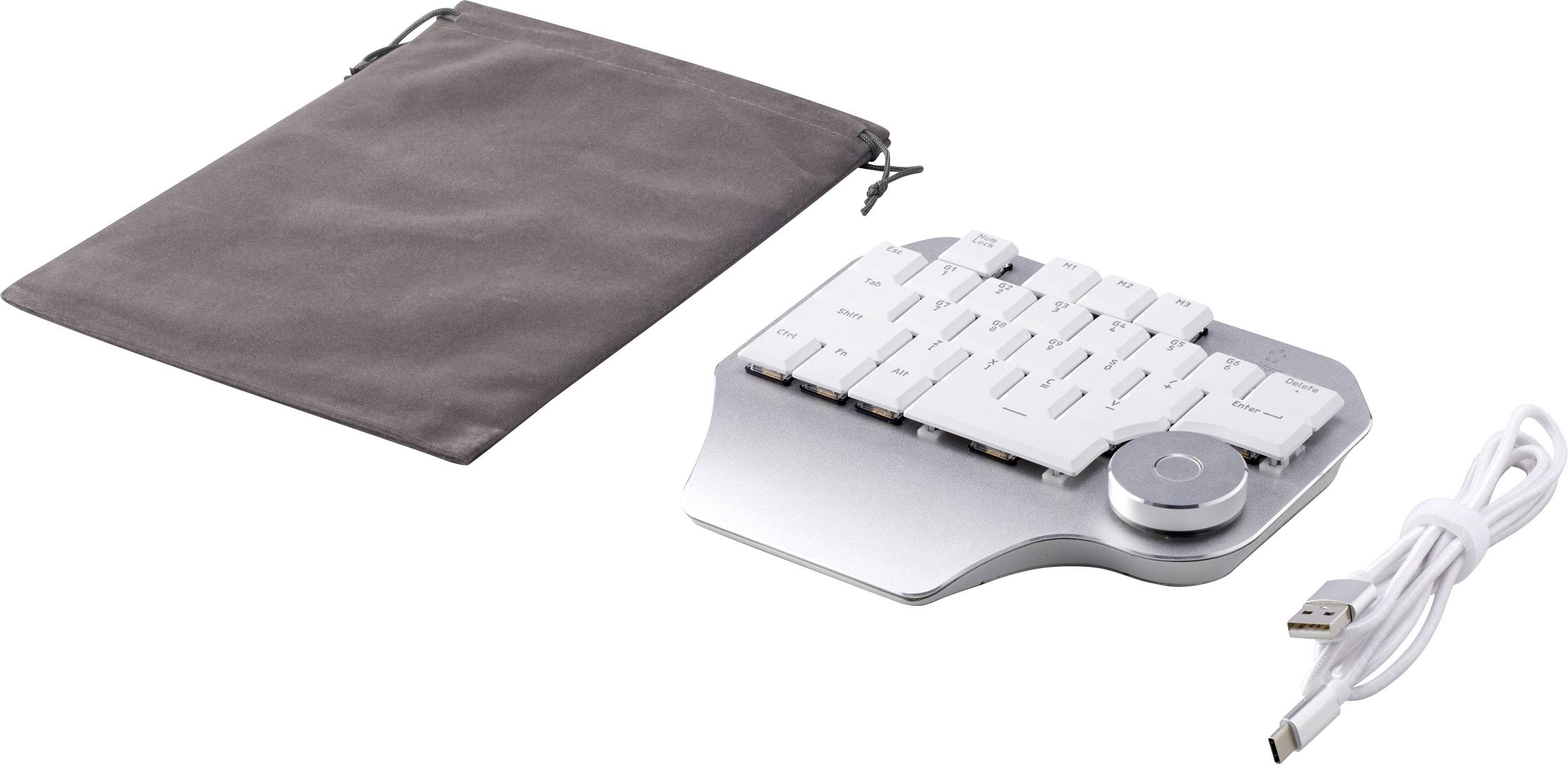 Renkforce DKS-100 Grafik-Designer Tastatur Silber-Schwarz Abnehmbares Kabel