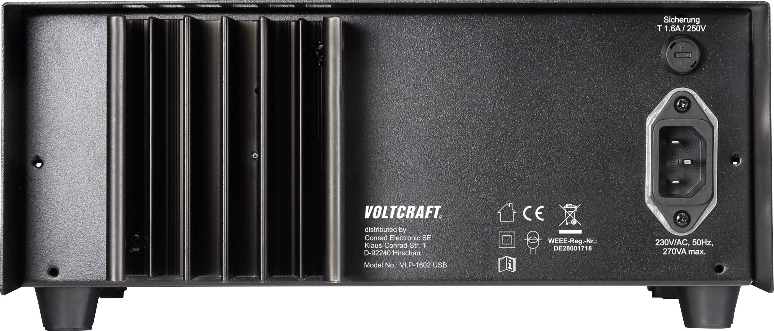 VOLTCRAFT VLP-1602 USB Labornetzgerät, einstellbar kalibriert (ISO) 0 - 60V 0.01 - 1.5A 123W OVP Anzahl Ausgänge 3 x