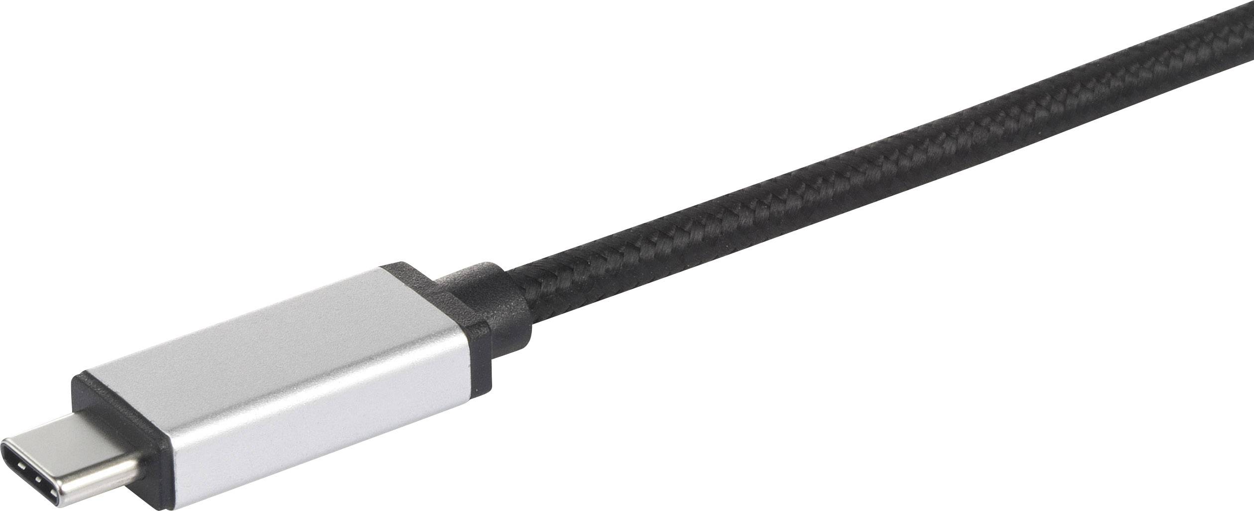 Renkforce USB 3.2 Gen 1 (USB 3.0) Adapter [1x USB-C® Stecker - 1x USB 3.2 Gen 1 Buchse A (USB 3.0)] RF-USBA-MS-01 0.15m gesleeved