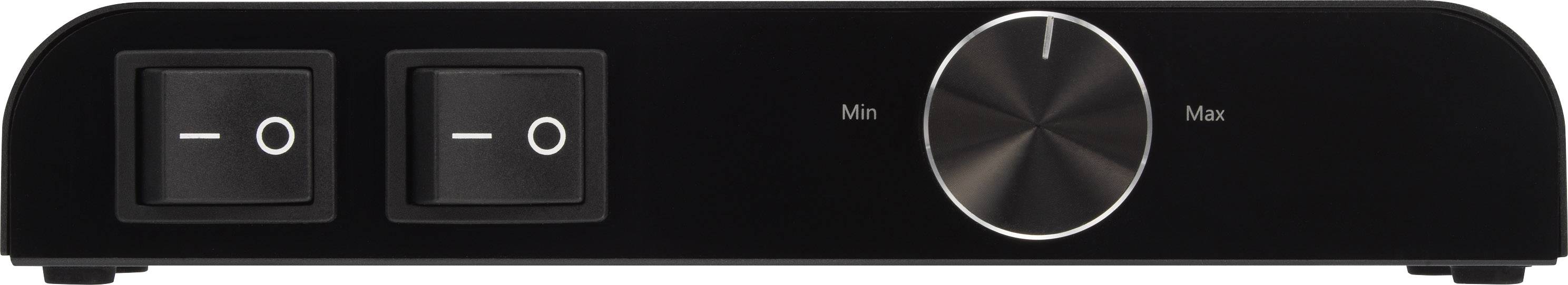 SpeaKa Professional 2 Port Lautsprecher-Umschalter integrierter Lautstärkeregler Schwarz