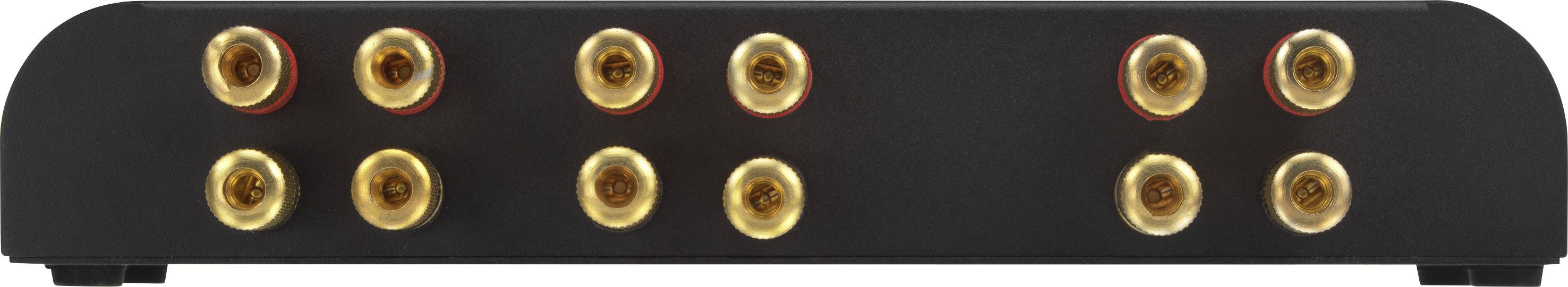 SpeaKa Professional 2 Port Lautsprecher-Umschalter integrierter Lautstärkeregler Schwarz