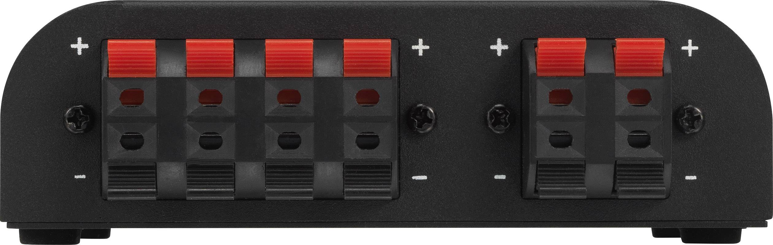 SpeaKa Professional 2 Port Lautsprecher-Umschalter Klemmanschluss Metallgehäuse Schwarz