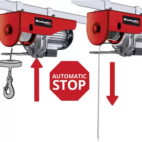 Einhell 2255140 Elektrischer Seilhebezug Tragfähigkeit (mit Umlenkrolle) 500kg Tragfähigkeit (ohne Umlenkrolle) 250kg Einhell 2255140 Elektrischer Seilhebezug Tragfähigkeit (mit Umlenkrolle) 500kg Tragfähigkeit (ohne Umlenkrolle) 250kg