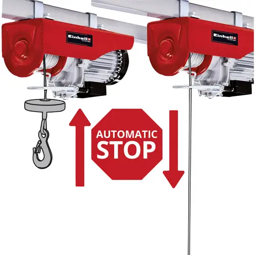 Einhell 2255150 Elektrischer Seilhebezug Tragfähigkeit (mit Umlenkrolle) 600kg Tragfähigkeit (ohne Umlenkrolle) 300kg Einhell 2255150 Elektrischer Seilhebezug Tragfähigkeit (mit Umlenkrolle) 600kg Tragfähigkeit (ohne Umlenkrolle) 300kg