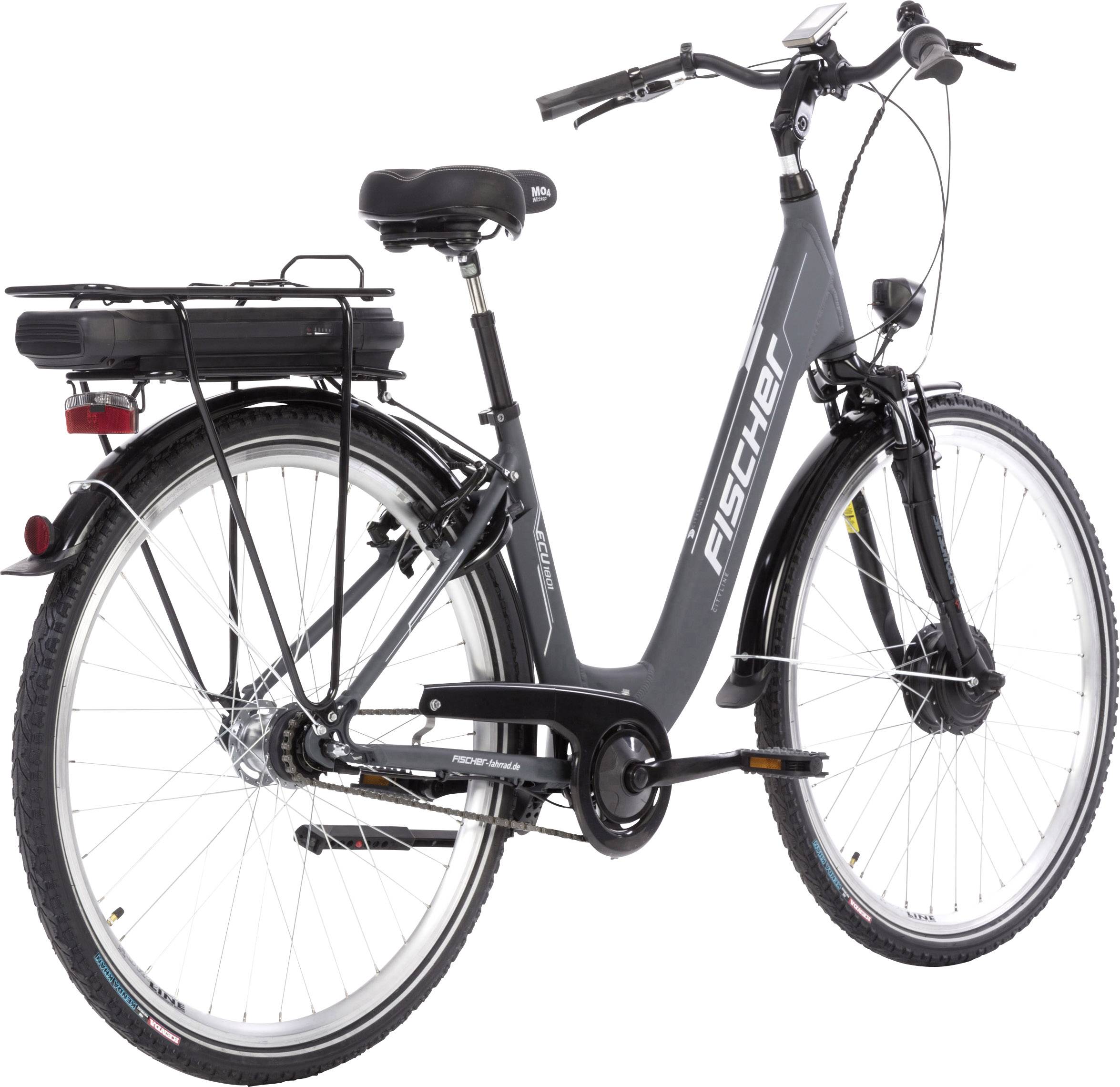 Fischer Fahrrad ECU1801 E-Bike mit Trittantrieb Anthrazit (matt) Li-Ion 36V 11Ah