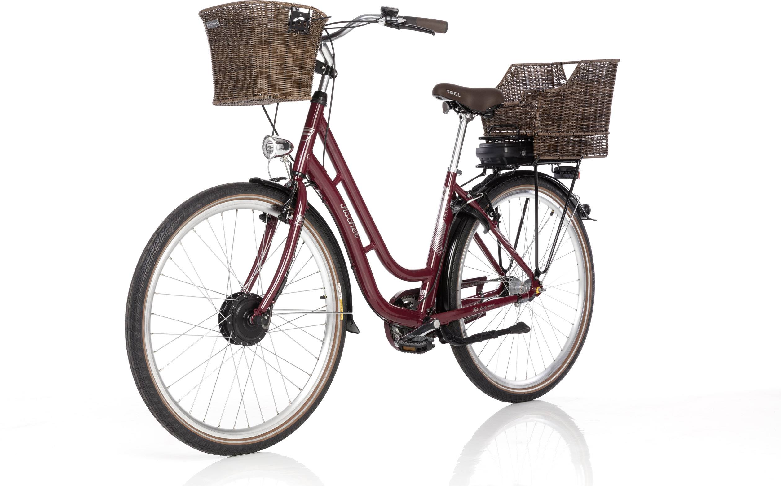 Fischer Fahrrad ER1804 bordeaux E-Bike mit Trittantrieb Bordeaux Li-Ion 36V 8.8Ah