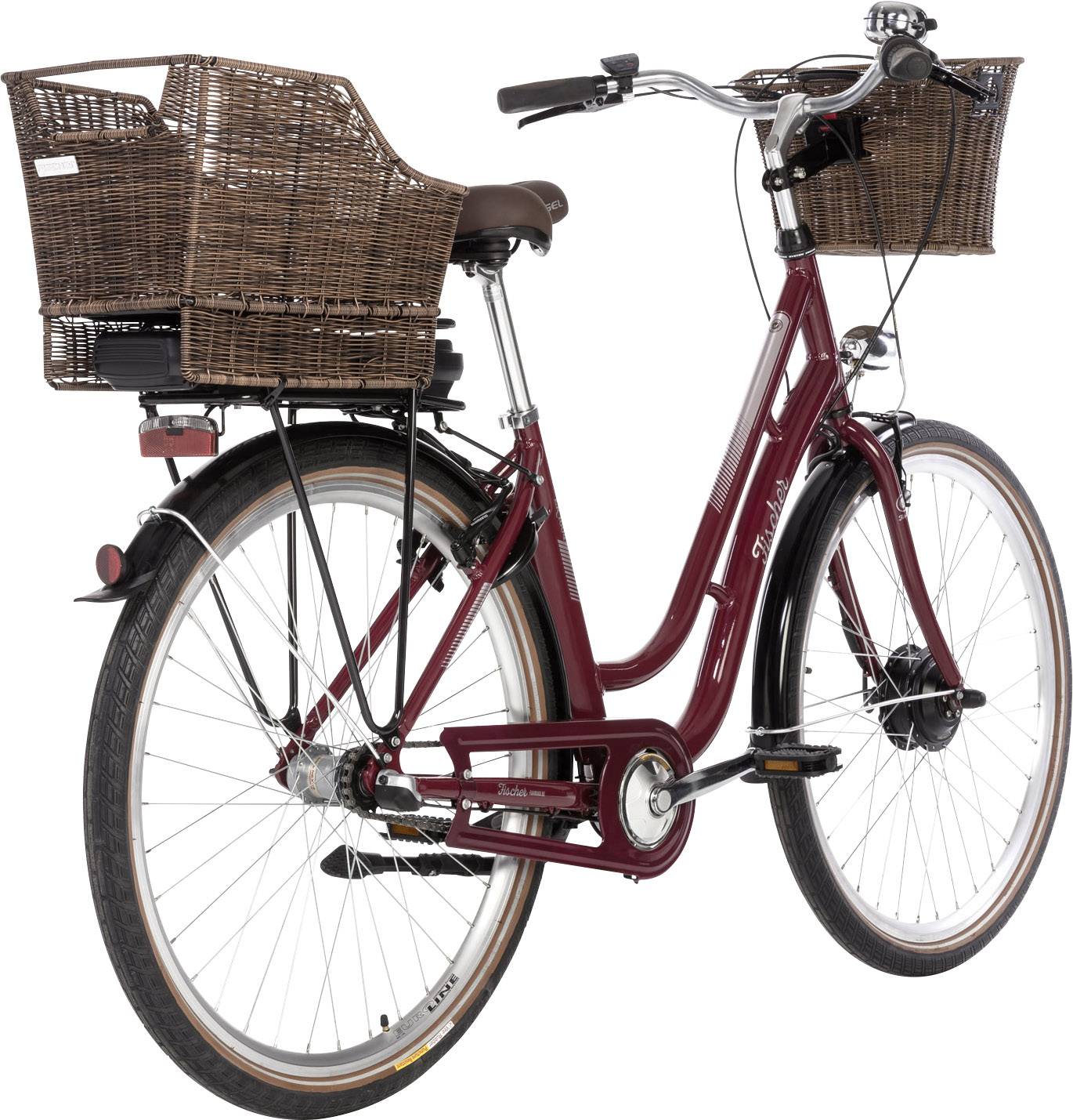 Fischer Fahrrad ER1804 bordeaux E-Bike mit Trittantrieb Bordeaux Li-Ion 36V 8.8Ah