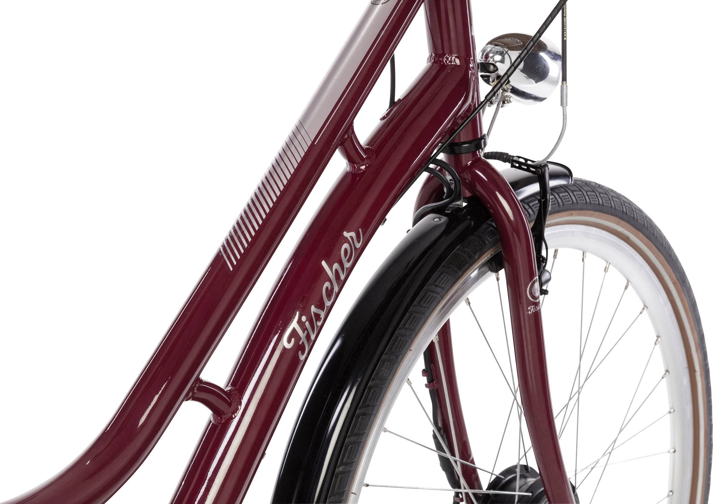Fischer Fahrrad ER1804 bordeaux E-Bike mit Trittantrieb Bordeaux Li-Ion 36V 8.8Ah