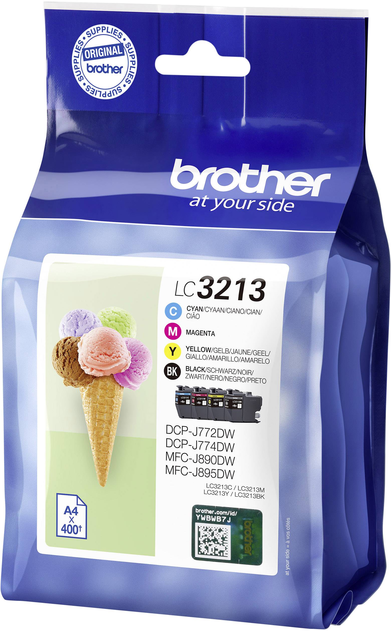 Brother Druckerpatrone LC-3213 VALDR Original Kombi-Pack Schwarz, Cyan, Magenta, Gelb LC3213VALDR