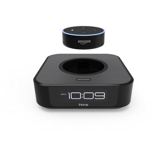 iHome iAVS1 Enceinte avec station d'accueil noir Adapté pour (assistant vocal):Amazon Echo Dot