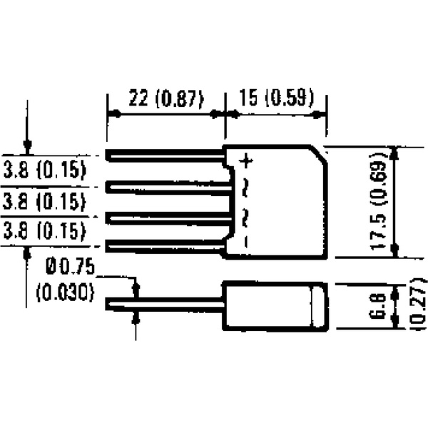 Infineon Technologies 2KBP06 Brückengleichrichter SIP-4 600 V 1.9 A Einphasig