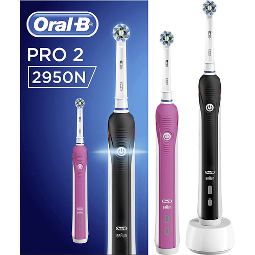 Oral-B Pro 2950N Cross Action Elektrische Zahnbürste Rotierend/Oszilierend Schwarz, Pink